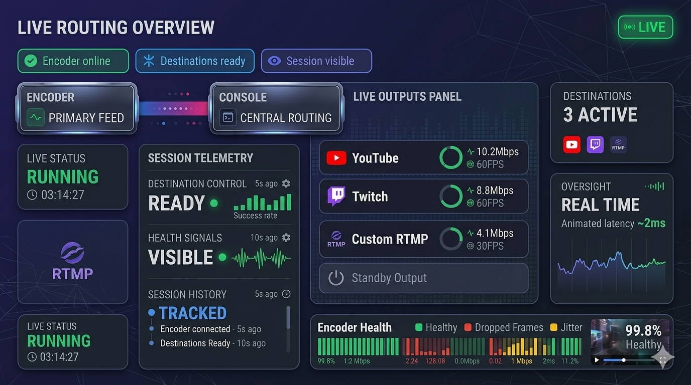 Live routing overview dashboard